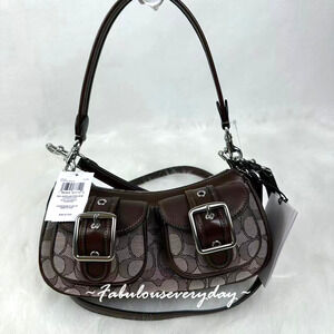 COACH Ashton Bag In Signature Jacquard Shoulder/Crossbody CBJ00 Silver/Oak/Maple